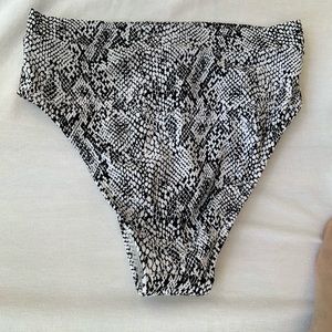 Snake print French cut high waist bikini bottoms